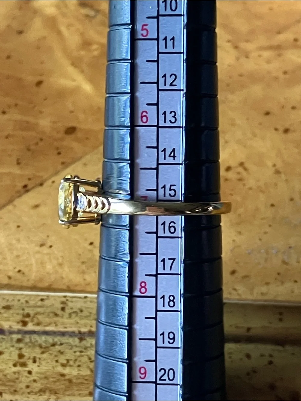 Golden Apatite Lab Grown Diamond Ring Size 7